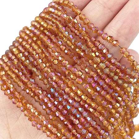 Transparent Electroplate Glass Beads Strands EGLA-A039-T2mm-UA09-1