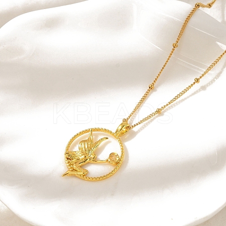 Brass & Acrylic Greek goddess Flat Round Pendant Necklaces NJEW-R018-01G-1