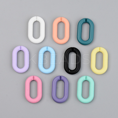 Opaque Spray Painted Acrylic Linking Rings OACR-T024-02-I-1