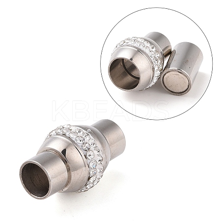 304 Stainless Steel Magnetic Clasps with Glue-in Ends LS-STAS-E054-1-1