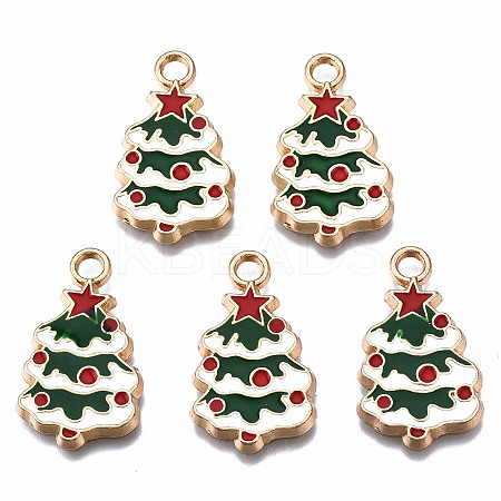 Rack Plating Alloy Enamel Pendants ENAM-Q443-025-RS-1
