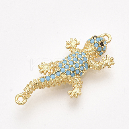 Brass Micro Pave Cubic Zirconia Link Connectors ZIRC-S061-91G-1