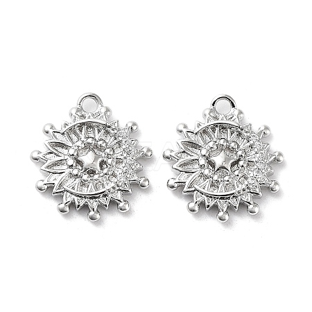 Rack Plating Brass Micro Pave Cubic Zirconia Pendants KK-K333-95P-1