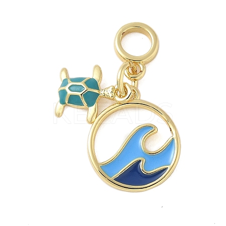 Brass Enamel European Dangle Charms KK-C110-12G-1