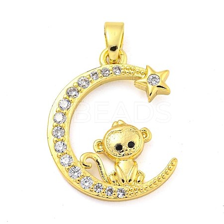 Brass Micro Pave Clear Cubic Zirconia Pendants FIND-Z044-03D-1