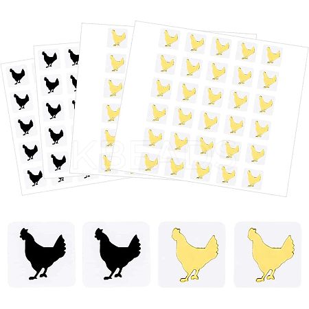 80 Sheets 2 Color Cartoon Animal Meal Stickers DIY-OC0008-67B-1