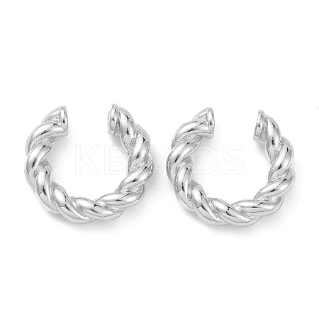 Twist Ring Rack Plating Brass Cuff Earrings for Women Men EJEW-K245-10P-1