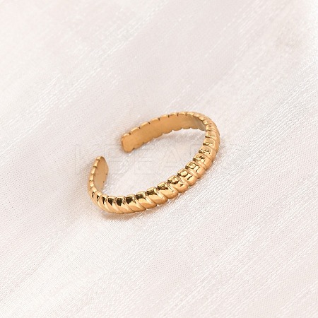 304 Stainless Steel Open Cuff Rings for Women RJEW-K309-11C-G-1