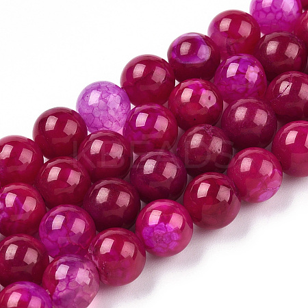 Dyed Natural Agate Beads Strands X-G-T109-8mm-05-1