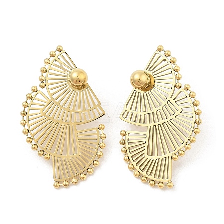 PVD Vacuum Plating 304 Stainless Steel Stud Earrings for Women EJEW-C120-03G-1