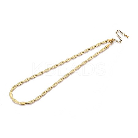 5MM 304 Stainless Steel Braided Herringbone Chain Necklaces NJEW-N058-16G-1