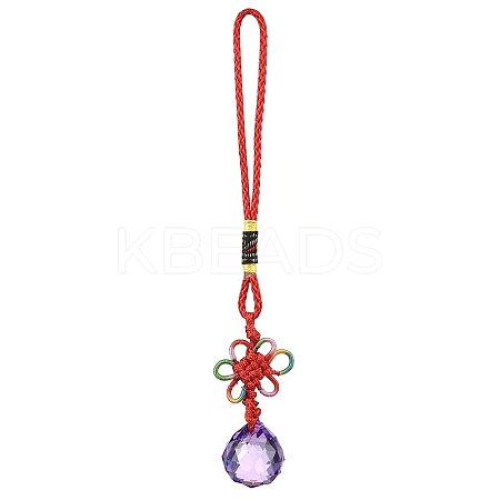 Glass Round Ball Hanging Ornaments HJEW-Z006-01B-1