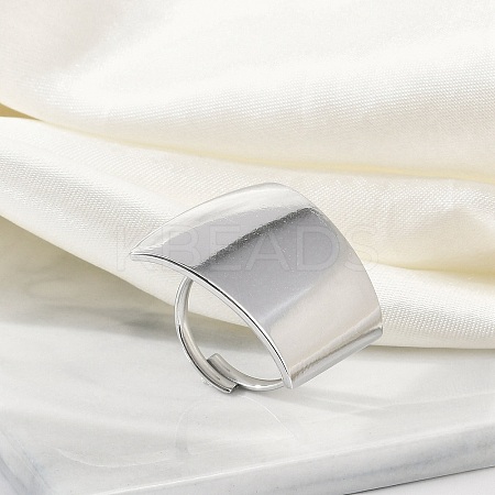 Anti-Tarnish 304 Stainless Steel Trapezoid Open Cuff Rings RJEW-M047-01P-1
