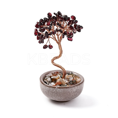 Natural Garnet Chips Tree Decorations DJEW-M012-02N-1
