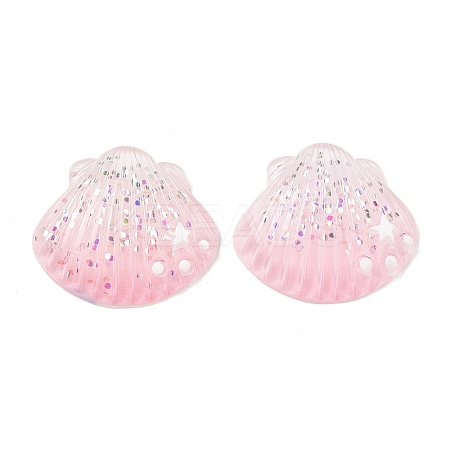 Opaque Resin & Paillette Cabochons X-RE-CBA6E1B-01B-1