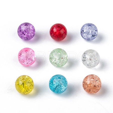 Transparent Crackle Glass Beads CCG-R001-8mm-M-1