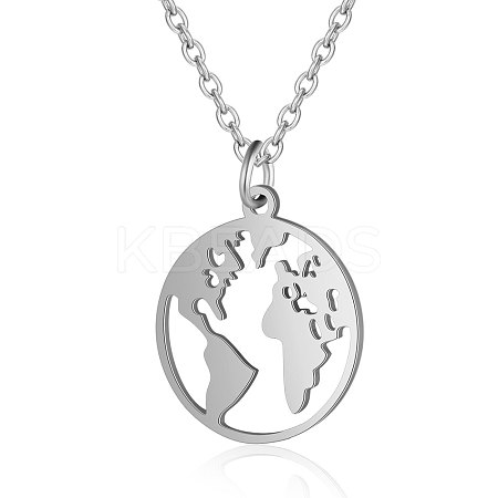 Non-Tarnish 201 Stainless Steel Pendant Necklaces NJEW-T009-JN136-40-1-1