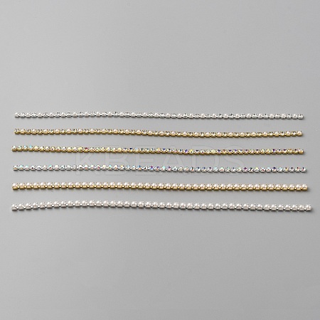 Alloy Rhinestone & Plastic Imitation Pearl Chains DIY-WH0320-28-1