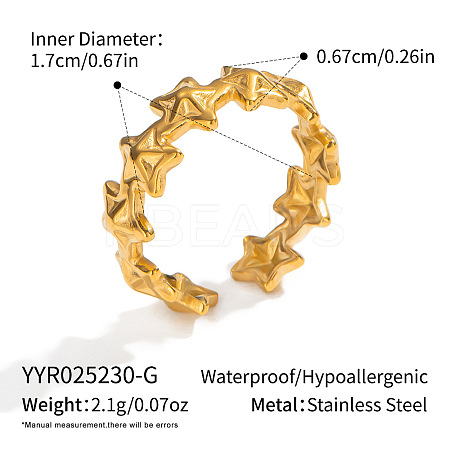 304 Stainless Steel Cuff Open Rings for Women WG062E4-01-1