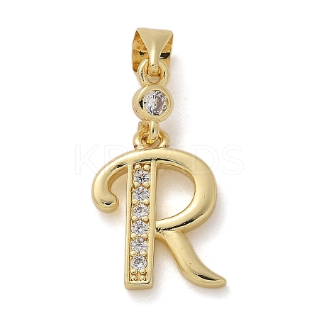 Brass Micro Pave Cubic Zirconia Pendants KK-M319-02G-R-1