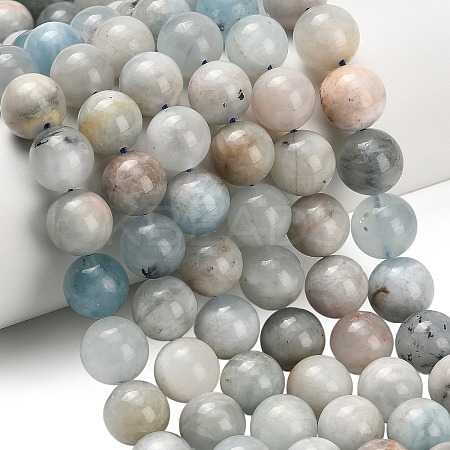Natural Aquamarine Beads Strands G-F591-29A-12mm-02-1