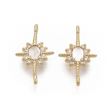Brass Micro Pave Cubic Zirconia Links connectors KK-T050-23G-02-NF-1