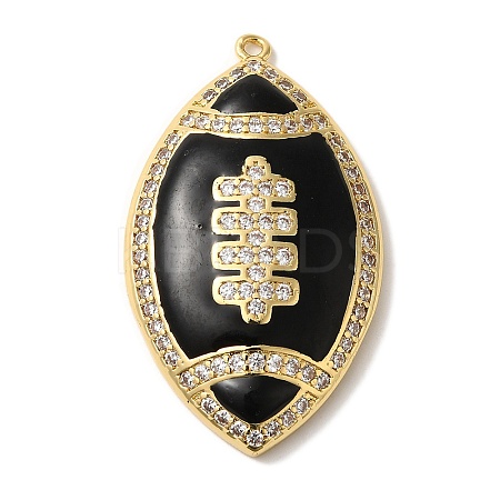 Rack Plating Brass Enamel with Cubic Zirconia Pendant KK-A229-32G-03-1