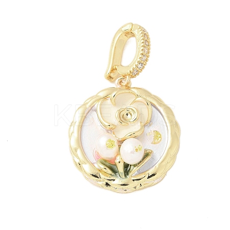 Brass Enamel Pendants LS-KK-F886-03G-06-1