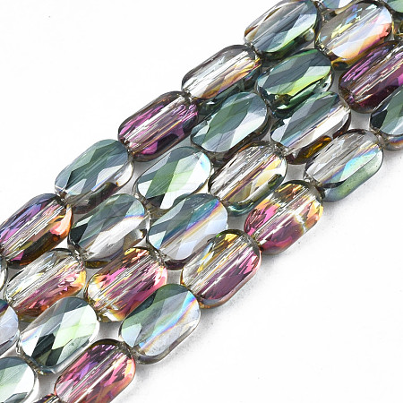 Electroplate Transparent Glass Beads Strands EGLA-N002-25-D02-1