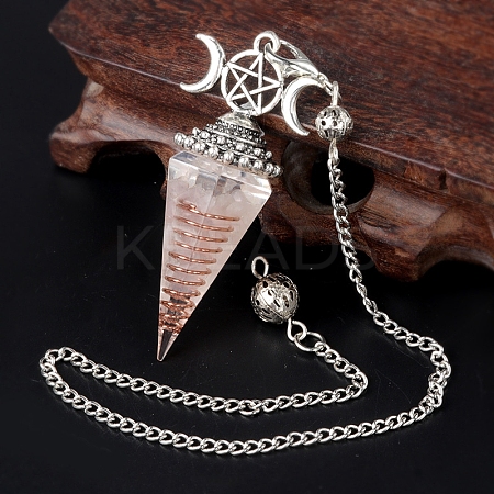 Natural Red Agate  Chip & Resin Orgonite Dowsing Pendulum Big Pendants PW-WG36861-02-1