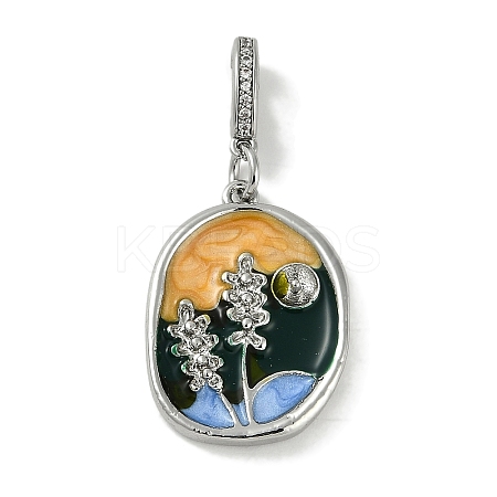 Brass Enamel Pendants KK-P283-26P-1