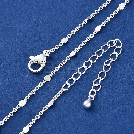 1MM Brass Cable Chain Necklace for Women Men KK-P302-02S-1