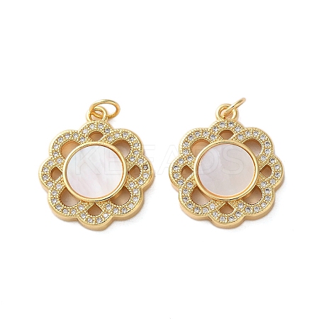 Brass Micro Pave Cubic Zirconia Pendants KK-U070-17B-G-1