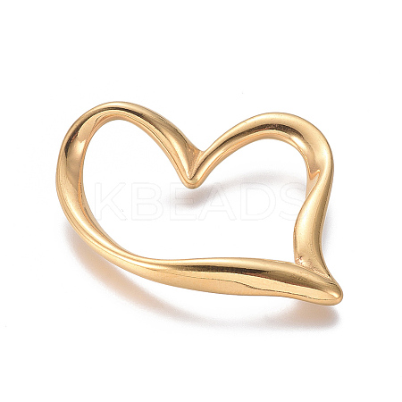 304 Stainless Steel Heart Linking Rings LS-STAS-L162-10G-1