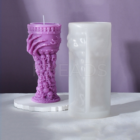 Halloween 3D Holy Cup DIY Candle Silicone Statue Molds DIY-K064-02A-1