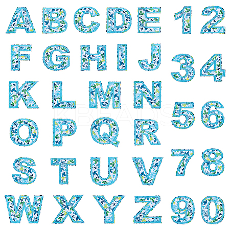 2 Sets 2 Styles Letter & Number Cloth Embroidery Sew on Cloth Patches PATC-FG0003-32-1