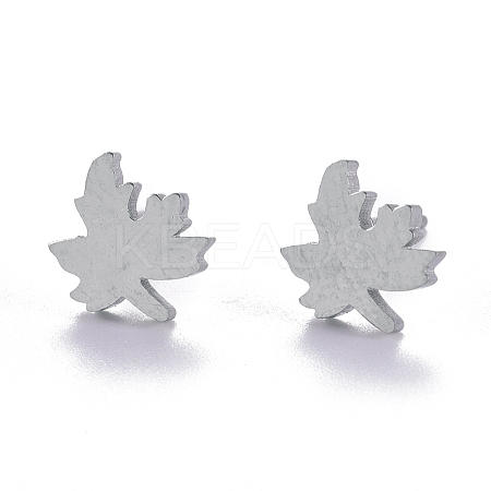 Tarnish Resistant Autumn Theme Unisex 304 Stainless Steel Stud Earrings EJEW-E254-10P-1