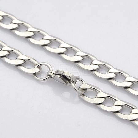 Tarnish Resistant Trendy Unisex 304 Stainless Steel Curb Chain Twisted Chain Necklaces STAS-E063-04-1