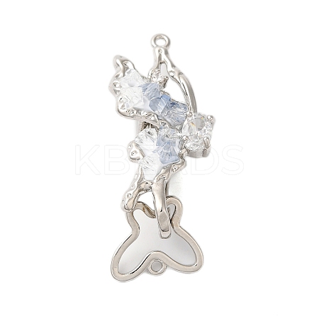 Brass Micro Pave Clear Cubic Zirconia Fold Over Clasps KK-S382-11P-1