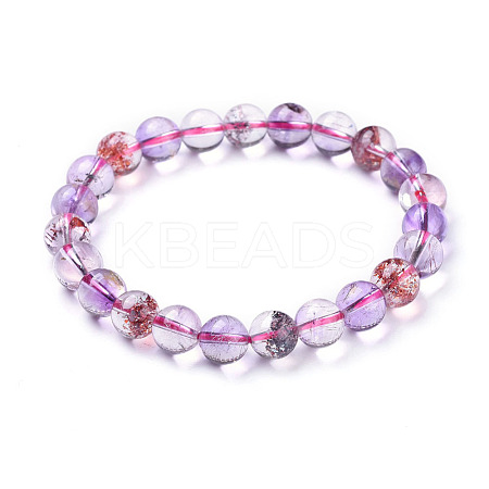 Natural Quartz Beads Stretch Bracelets BJEW-P160-04B-1