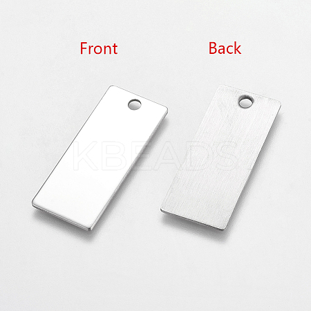 Tarnish Resistant 304 Stainless Steel Rectangle Pendants LS-STAS-R058-02-1