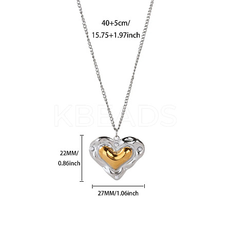 Duo Tone 304 Stainless Steel Pendant Necklaces WG7CB52-04-1