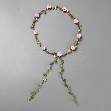 Polyester Artificial Rose Garland Headbands Hair Vine AJEW-WH20019-03D-1