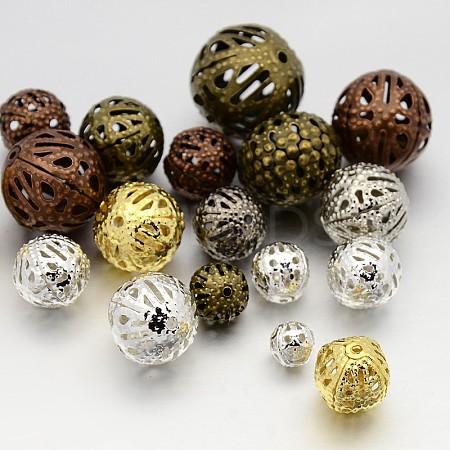 Mixed Style Iron Filigree Beads IFIN-X0031-1