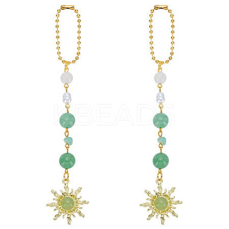 2Pcs Alloy Sun & Glass Pendant Decorations AJEW-ME0001-52B-1