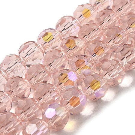 Electroplate Transparent Glass Beads Strands EGLA-A035-T8mm-L20-1