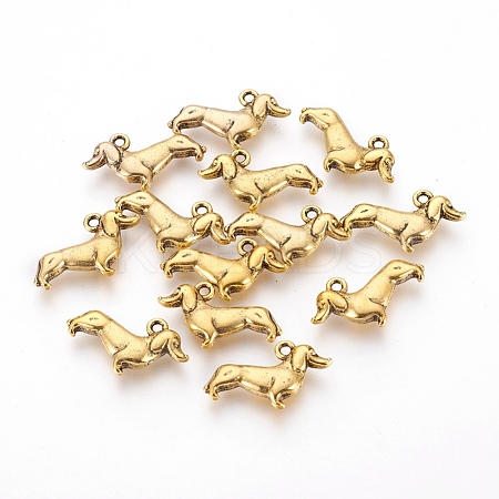 Tibetan Style Alloy Puppy Pendants TIBEP-36546-AG-NR-1