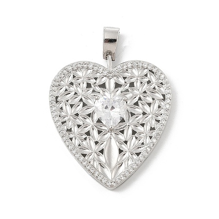 Brass Micro Pave Cubic Zirconia Pendants KK-U047-15P-1