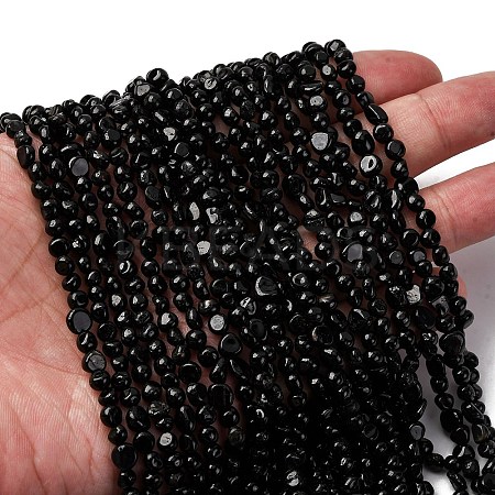 Natural Black Tourmaline Beads Strands G-I389-A30-A-1