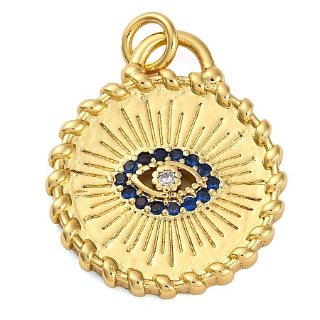 Brass Micro Pave Cubic Zirconia Pendants KK-K339-09G-1